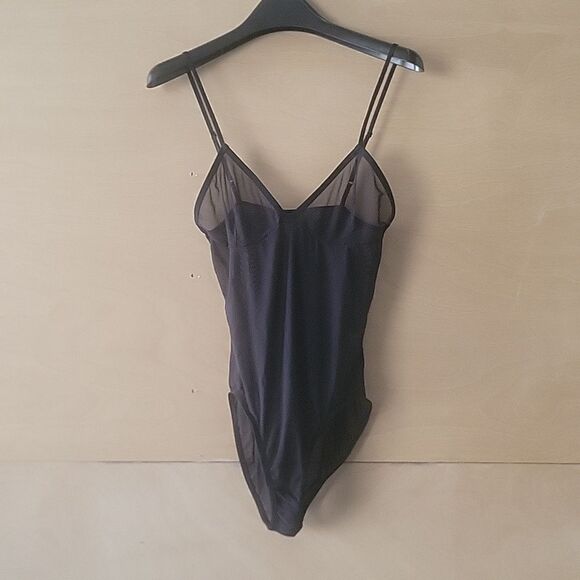 NEW VTG American Apparel Lingerie Mesh BodySuit Sexy Mesh Sheer Black Sleaze M L - Picture 4 of 13